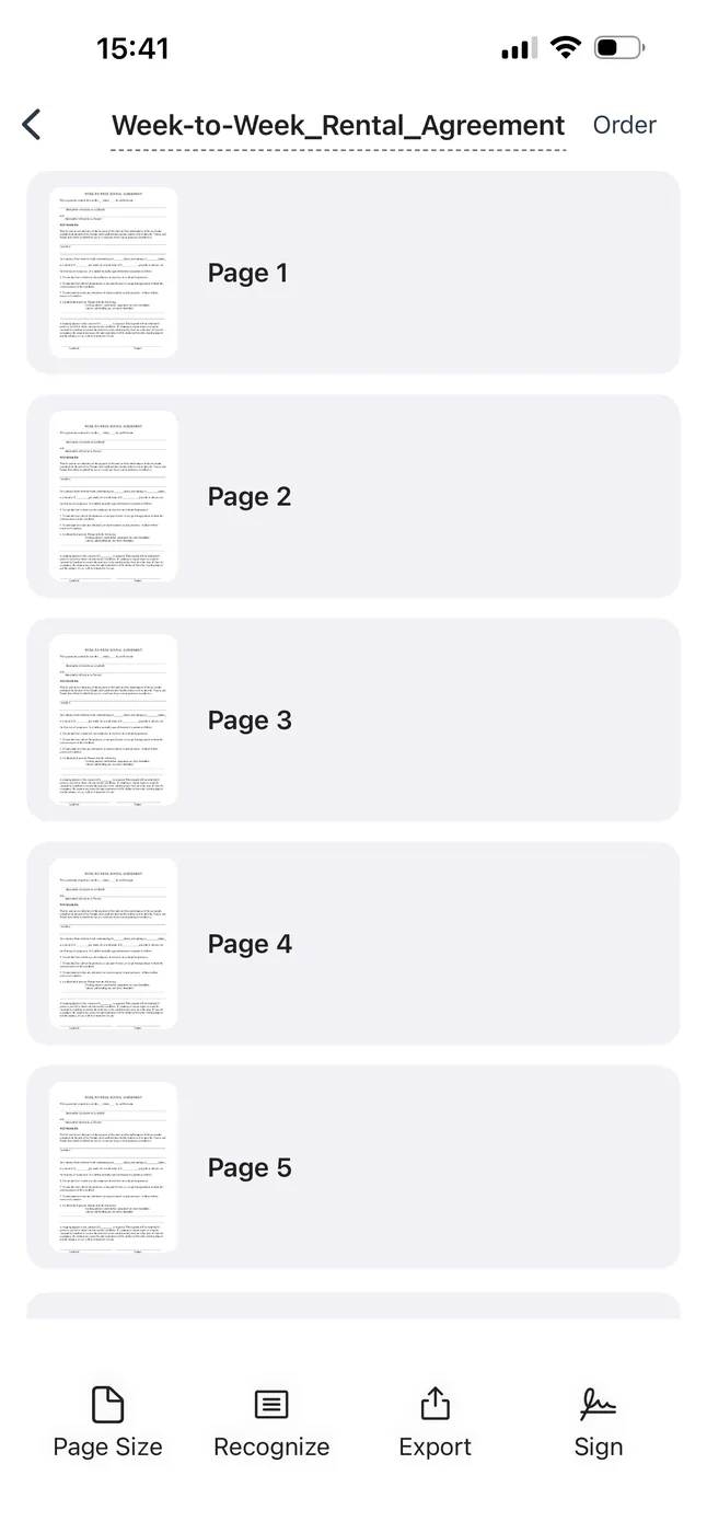 The Recognize button in Scanner App that turns a scan into searchable text