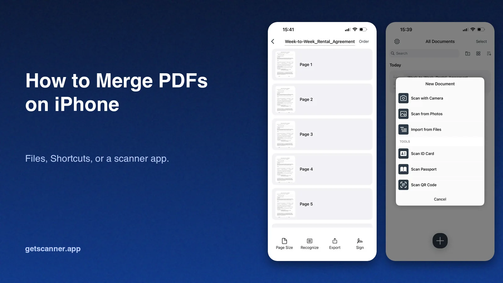 How to merge PDFs on iPhone
