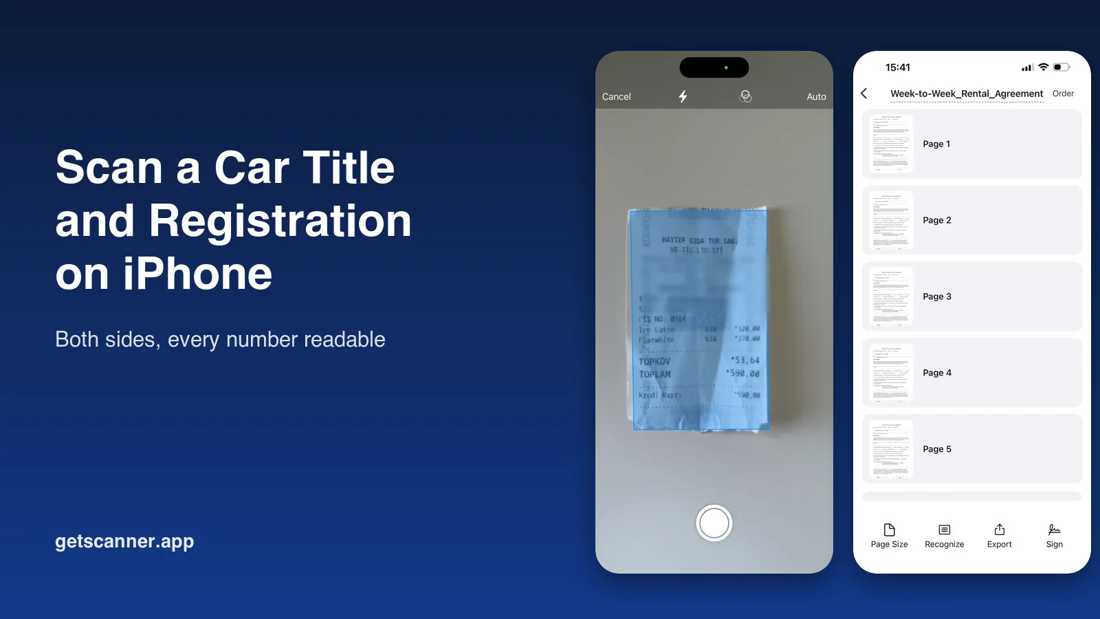 How to scan a car title and registration on iPhone