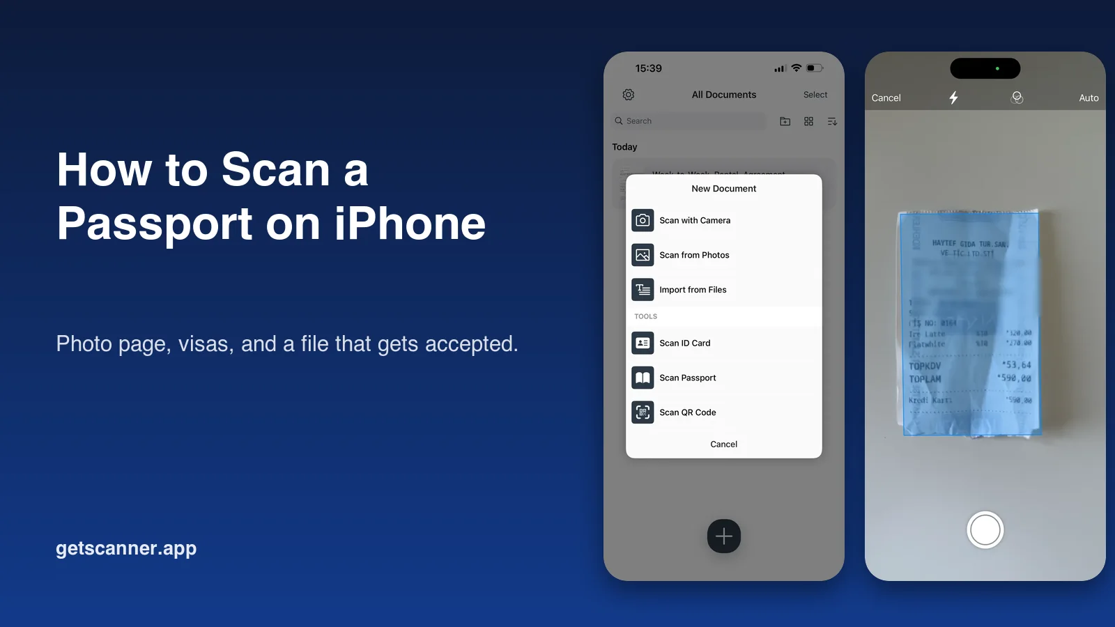 How to scan a passport on iPhone so the file is accepted the first time