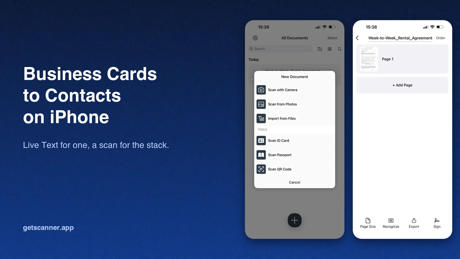 Scanning a business card on iPhone and adding the details to Contacts