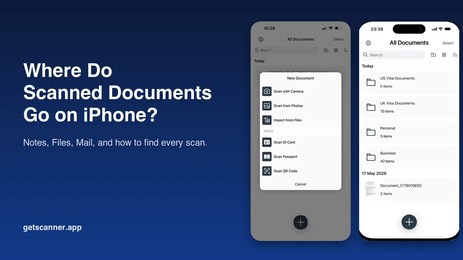 Where do scanned documents go on iPhone: Notes, Files, Mail, and Scanner App