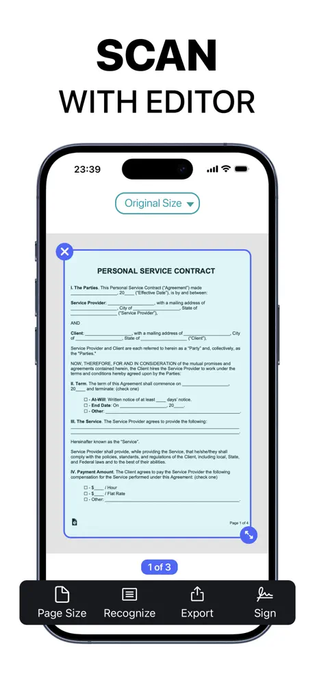 Scanner App: scan documents to PDF, sign and OCR on iPhone, screen 2
