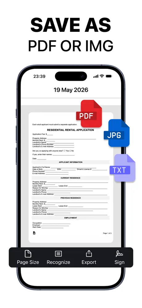 Scanner App: scan documents to PDF, sign and OCR on iPhone, screen 4